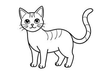 cat line art silhouette vector illustration