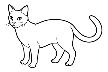 cat line art silhouette vector illustration