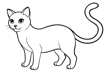 cat line art silhouette vector illustration