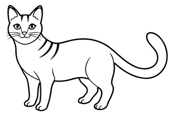 cat line art silhouette vector illustration