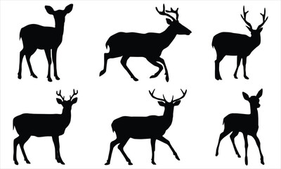 set of deer silhouettes