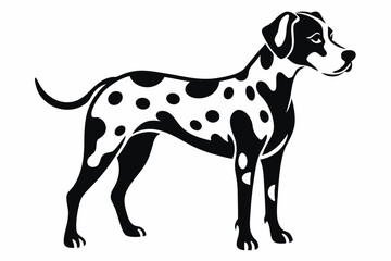 dalmatian line art silhouette vector illustration