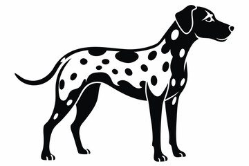 dalmatian line art silhouette vector illustration