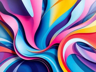 Fototapeta premium Bunte Kreation mit Wellen und Linien