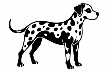 dalmatian line art silhouette vector illustration