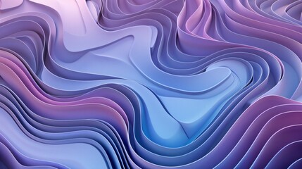 3D render of an abstract blue and purple background with wavy elements, futuristic design