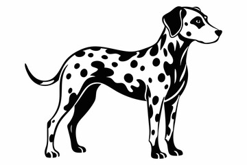 dalmatian line art silhouette vector illustration