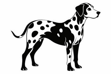 dalmatian line art silhouette vector illustration