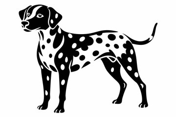 dalmatian line art silhouette vector illustration
