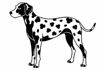 dalmatian line art silhouette vector illustration