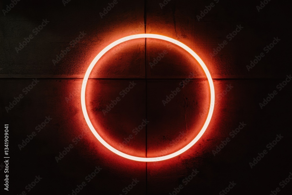 Poster Futuristic Neon Eclipse Minimalist Digital Portal Visualizing AI-Driven Design Aesthetics in Advanced Technology Branding Concepts