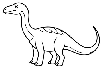 dinosaur line art silhouette vector illustration