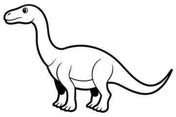 dinosaur line art silhouette vector illustration