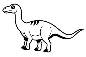 dinosaur line art silhouette vector illustration