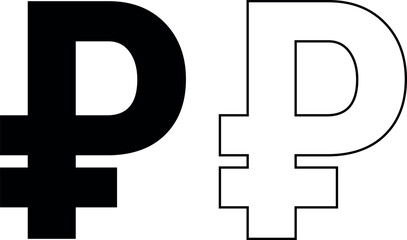 Obraz premium Russian Ruble currency symbol icon. Modern and simple vector illustration of the RUB (₽), representing Russia’s financial market, economy, and business transactions.