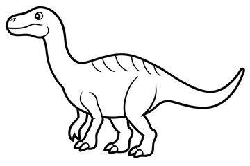 dinosaur line art silhouette vector illustration