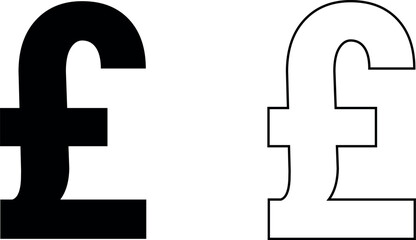 Obraz premium British Pound currency symbol icon. Clean and professional vector illustration of the GBP (£), representing the UK’s economy, finance, and banking sector.