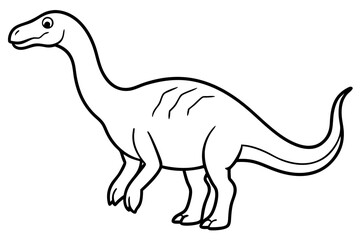 dinosaur line art silhouette vector illustration
