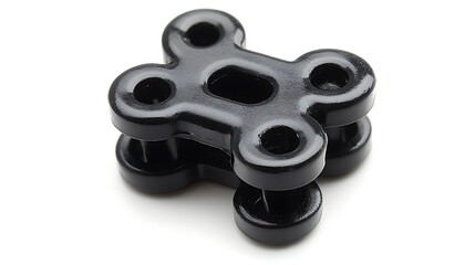 Black plastic four-hole connector.