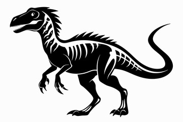 dinosaur line art silhouette vector illustration