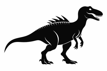 dinosaur line art silhouette vector illustration