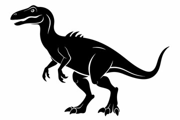 dinosaur line art silhouette vector illustration