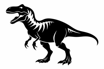 dinosaur line art silhouette vector illustration