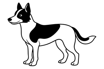 dog line art silhouette vector illustration