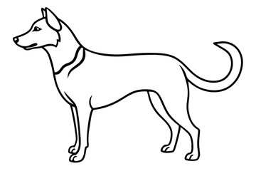 dog line art silhouette vector illustration