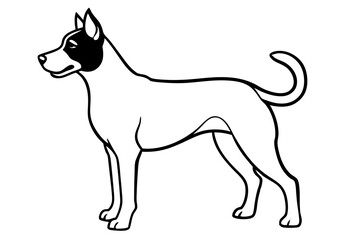 dog line art silhouette vector illustration