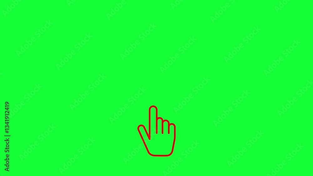 Aufkleber finger touch gesture animation on the white transparent background with alpha channel included.anima