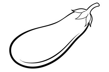 eggplant line art silhouette vector illustration