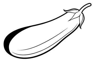 eggplant line art silhouette vector illustration