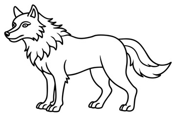 fenrir line art silhouette vector illustration