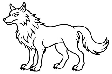 fenrir line art silhouette vector illustration