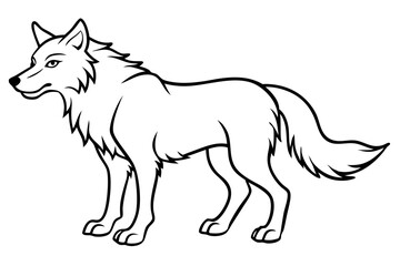 fenrir line art silhouette vector illustration