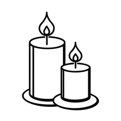 burning candle vector illustration