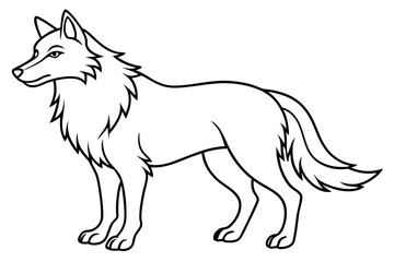 fenrir line art silhouette vector illustration
