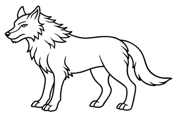 fenrir line art silhouette vector illustration