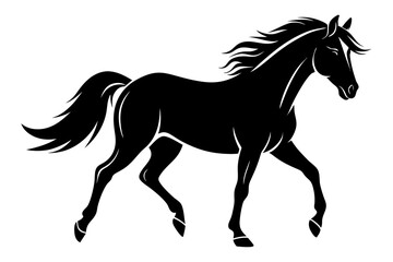 friesian horse line art silhouette vector illustration