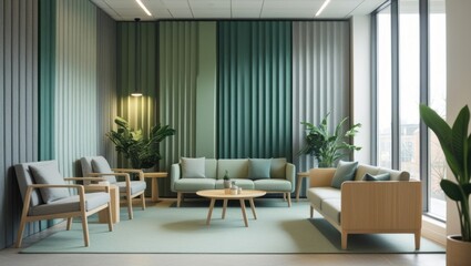 Fototapeta premium Modern waiting area with muted tones