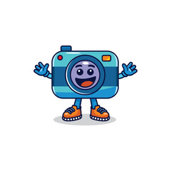 Cute camera character mascot illustration
