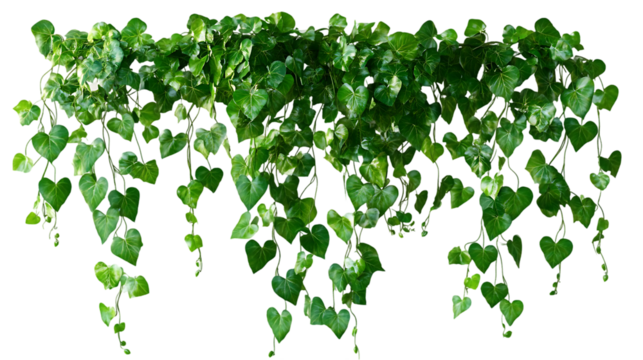 The image showcases a dense collection of green ivy leaves cascading down, exhibiting a lush and vibrant natural display.