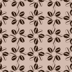 seamless pattern of coffee beans for coffee shop background. decoration cafe, place to eat and culinary events. for a coffee themed greeting card. for coffee-themed fabric motifs