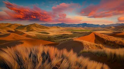 Desert Dunes Sunrise Panorama