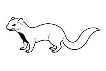 mongoose line art silhouette vector illustration