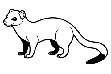 mongoose line art silhouette vector illustration