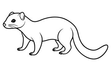 mongoose line art silhouette vector illustration