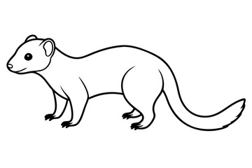 mongoose line art silhouette vector illustration