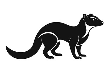 mongoose line art silhouette vector illustration